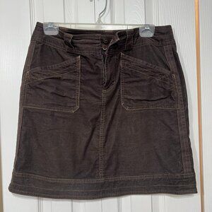 Sahalie Corduroy Brown Cargo style womens Skirt Size 6 boho school
